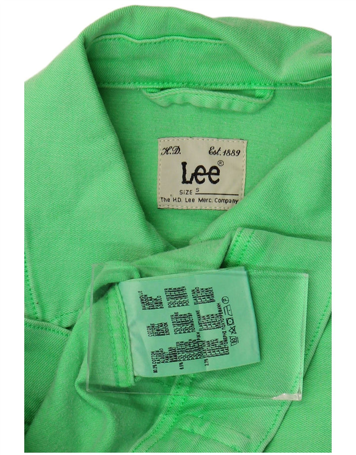 Lee Womens Crop Denim Gilet UK 10 Petit Vert Coton