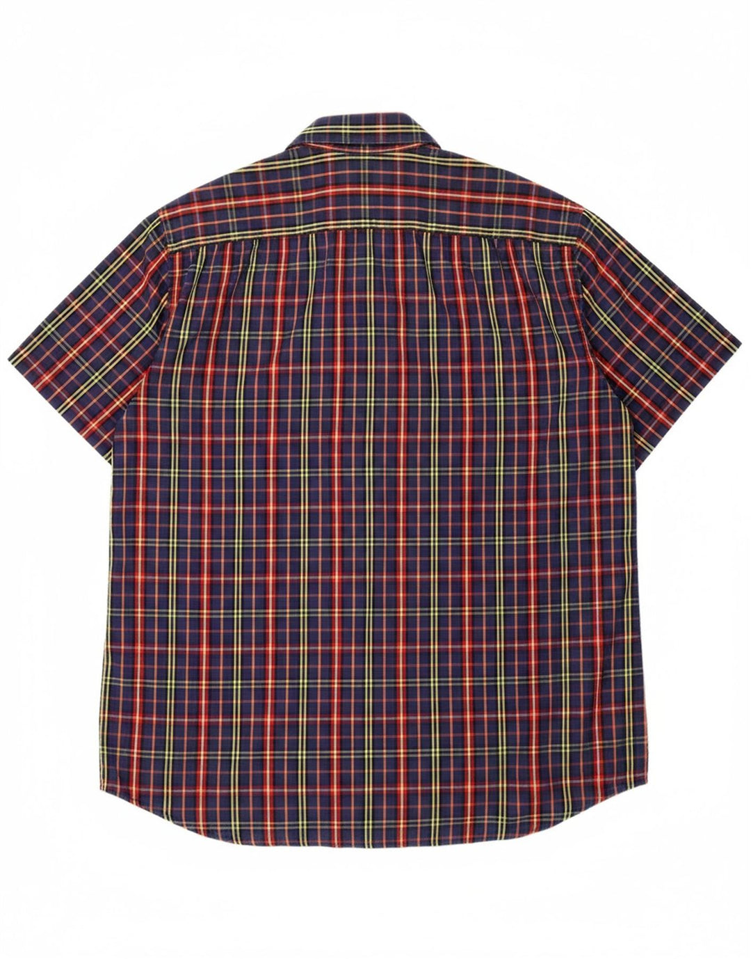CARRERA Mens Regular Fit Short Sleeve Shirt XL Navy Blue Check