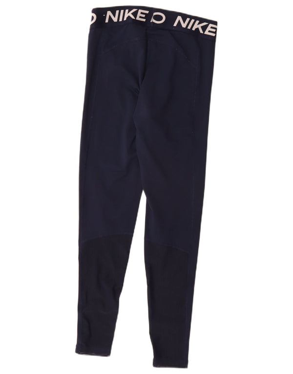 Nike Legging graphique Dri Fit pour femme UK 12 Bleu marine moyen Polyester