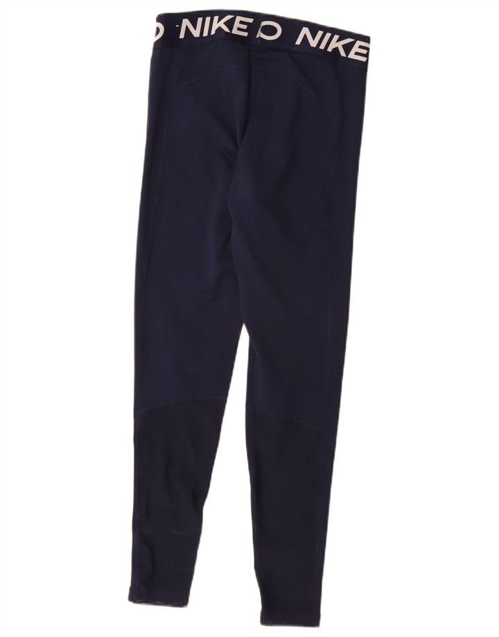 Nike Legging graphique Dri Fit pour femme UK 12 Bleu marine moyen Polyester