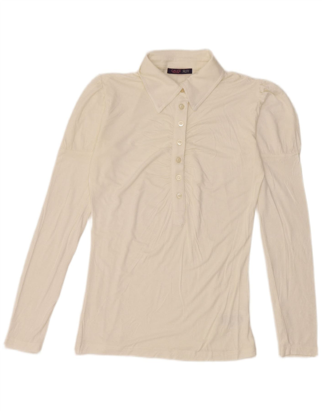 Polo à manches longues pour femme Gaudi UK 12 Viscose blanc moyen
