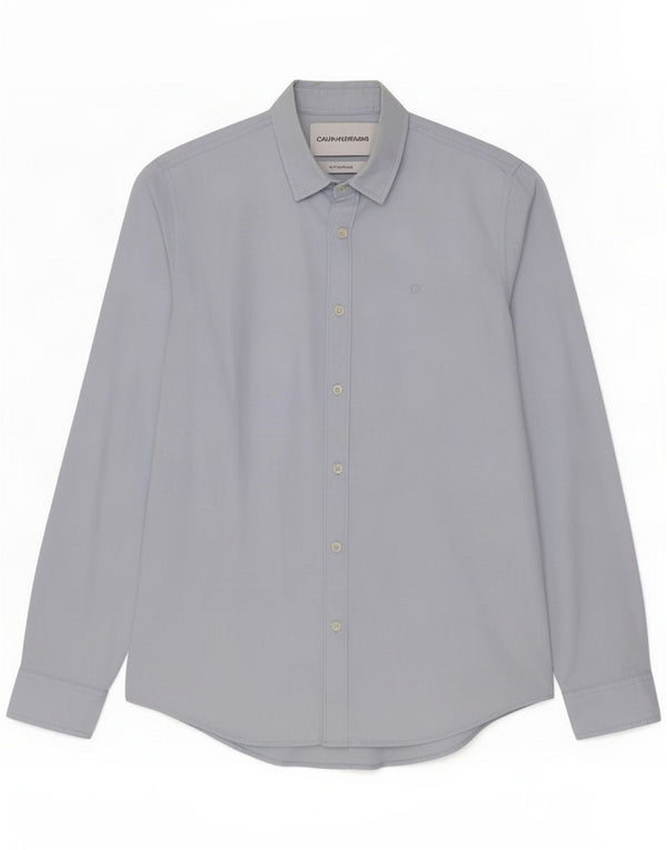 Calvin Klein Jeans Chemise slim pour homme en coton bleu moyen