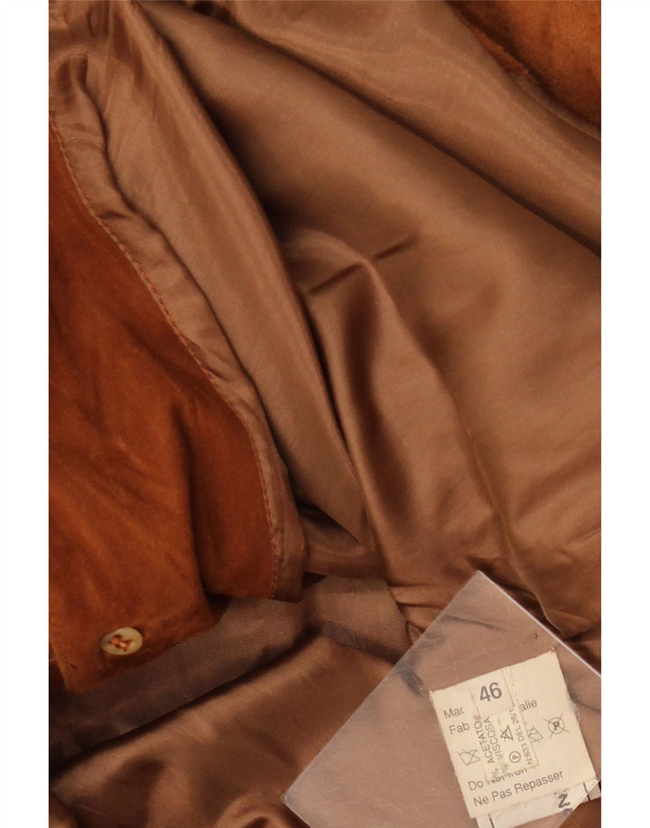 veste en daim femme vintage IT 46 grand cuir marron
