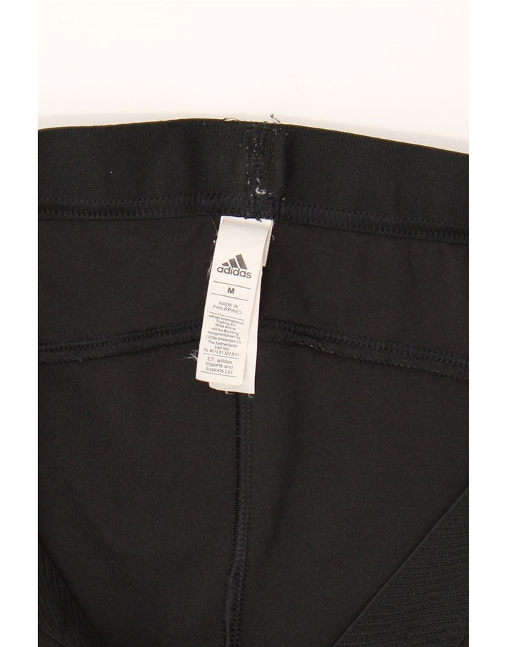 ADIDAS Leggings courts pour femmes UK 12 Nylon noir moyen