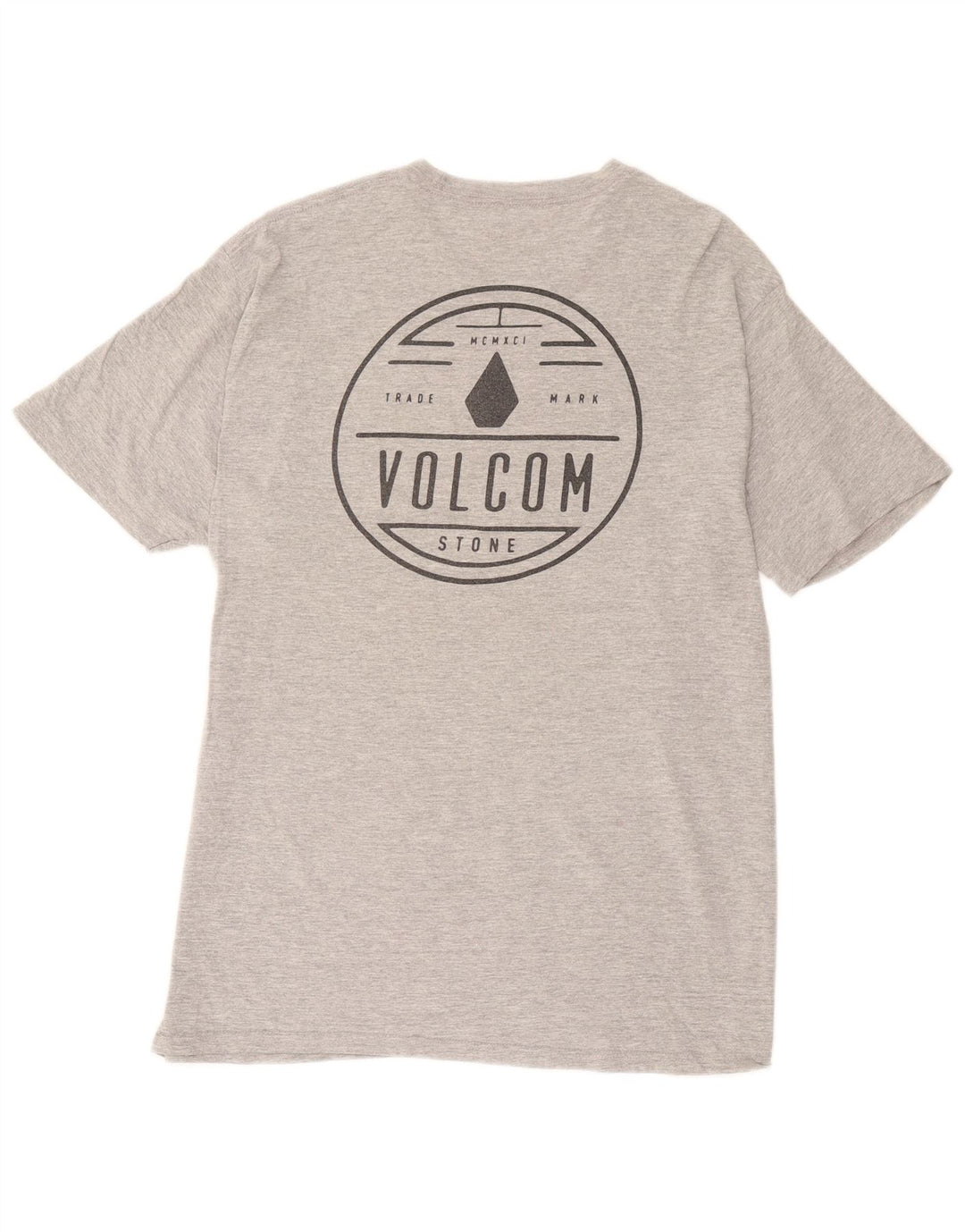 Volcom T-shirt graphique pour hommes, grand, gris, coton moucheté