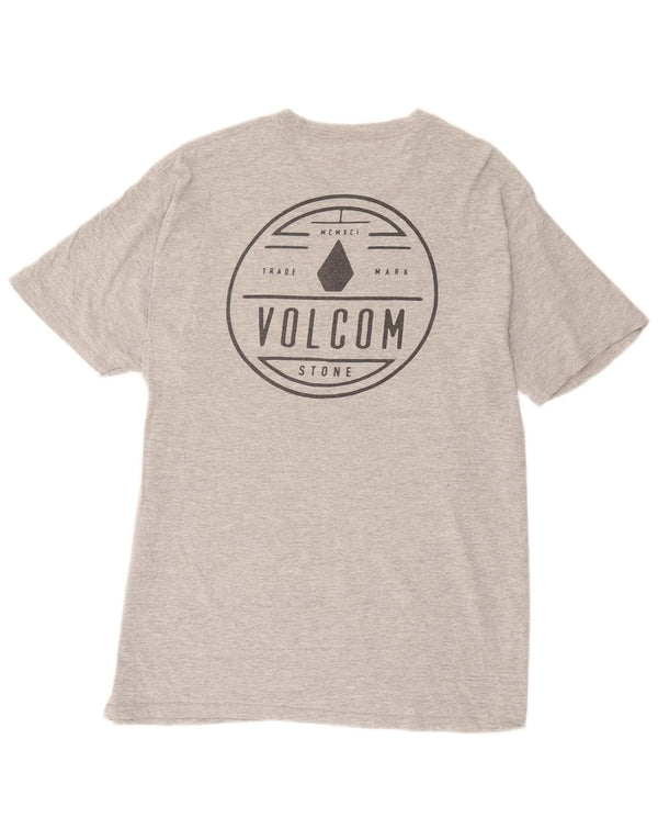 Volcom T-shirt graphique pour hommes, grand, gris, coton moucheté