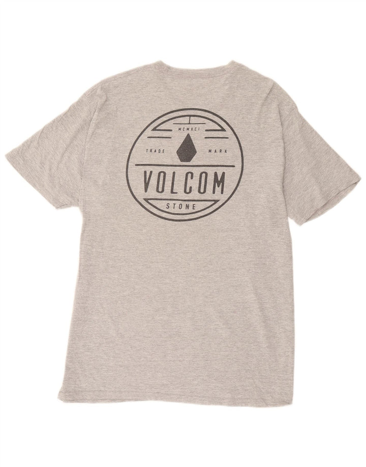 Volcom T-shirt graphique pour hommes, grand, gris, coton moucheté