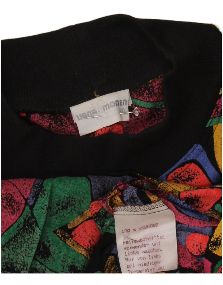 vintage Femmes Drop Taille Robe EU 38 Moyen Multicolore Géométrique