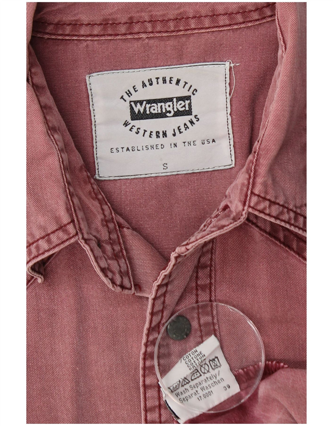 WRANGLER Chemise en jean western pour homme Petit coton bordeaux