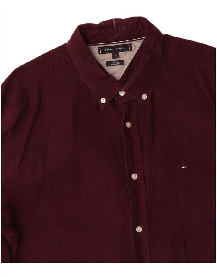 TOMMY HILFIGER Chemise Regular Fit Homme Marron Coton