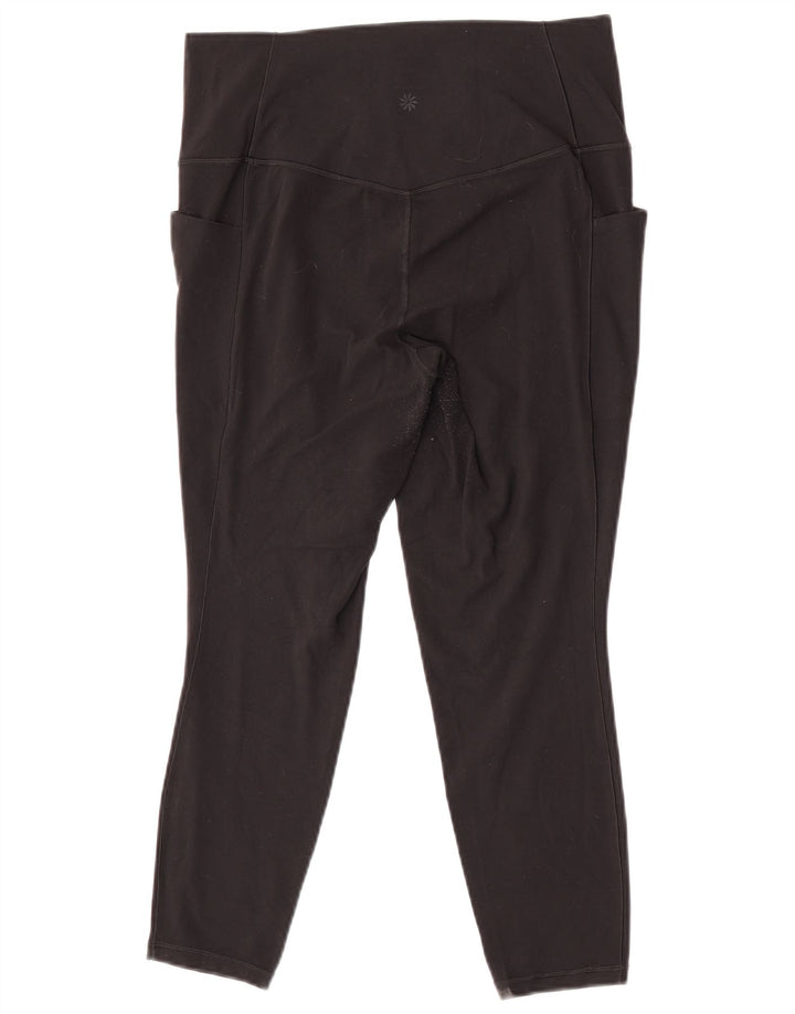 Legging Capri Athleta pour femme UK 16 Large Noir Nylon
