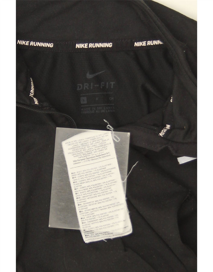 Nike Haut de survêtement Dri Fit à col zippé pour femme UK 10 Petit Noir