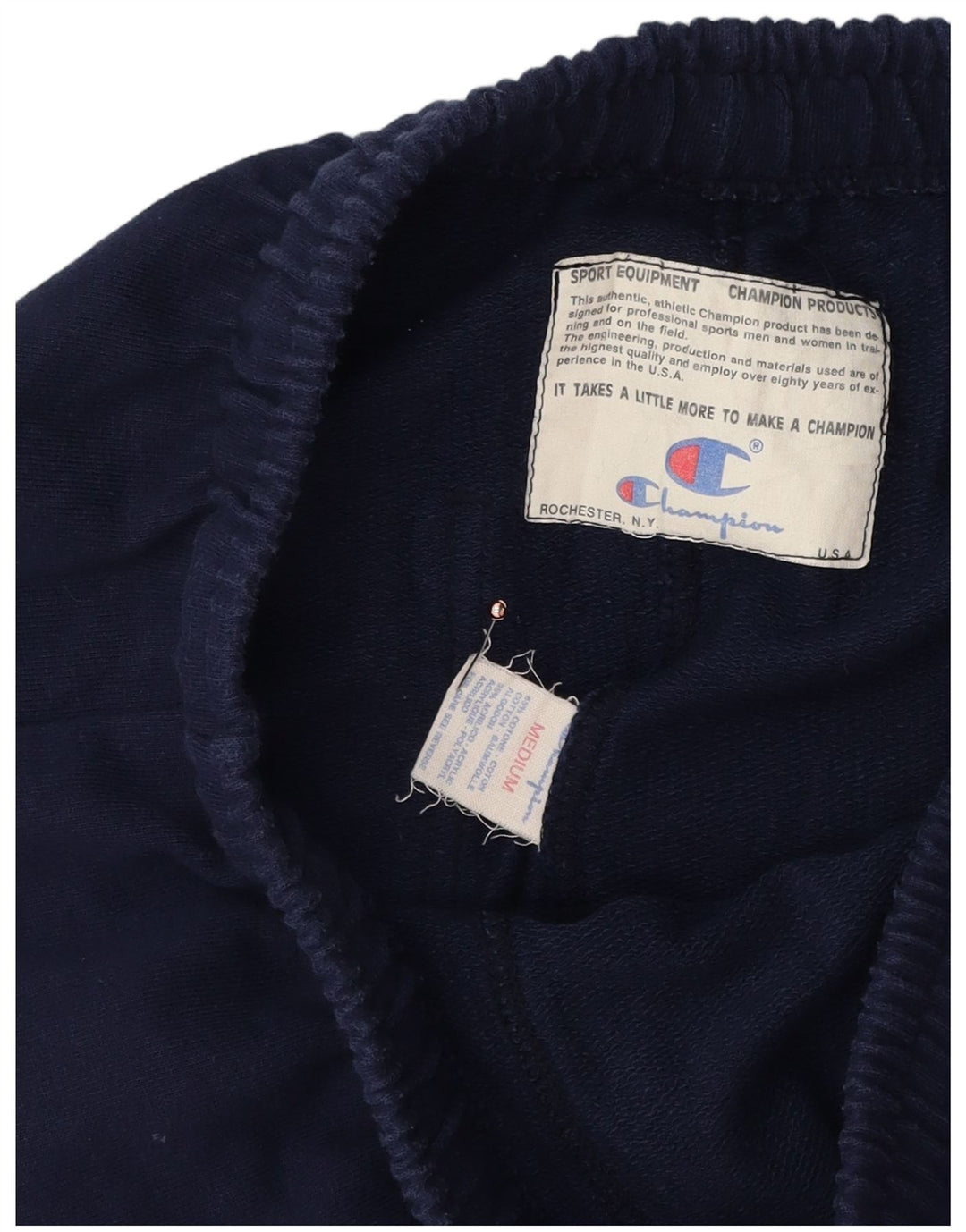Champion Short de Sport Graphique Homme Bleu Marine Moyen Coton