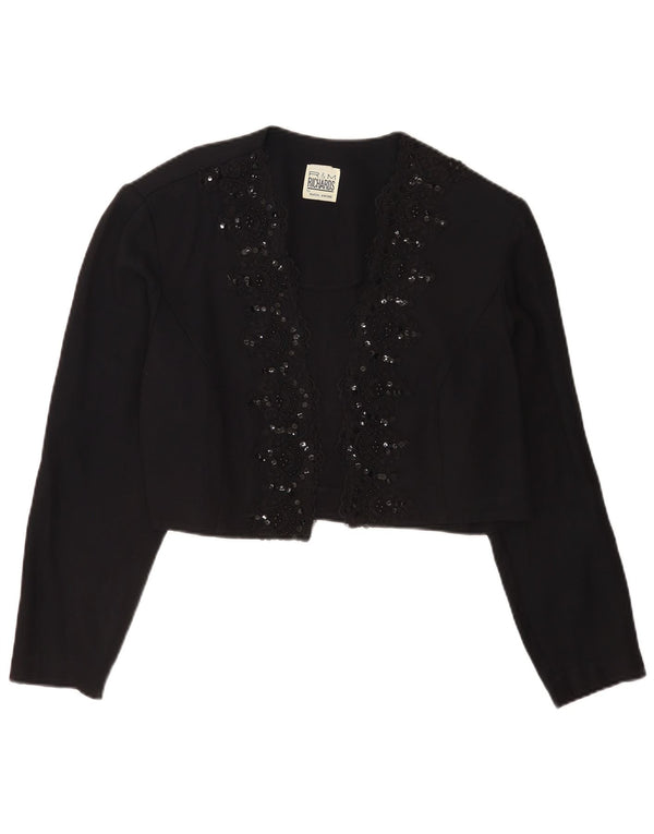 R&M Richards Veste Boléro Femme UK 14 Medium Noir Rayonne