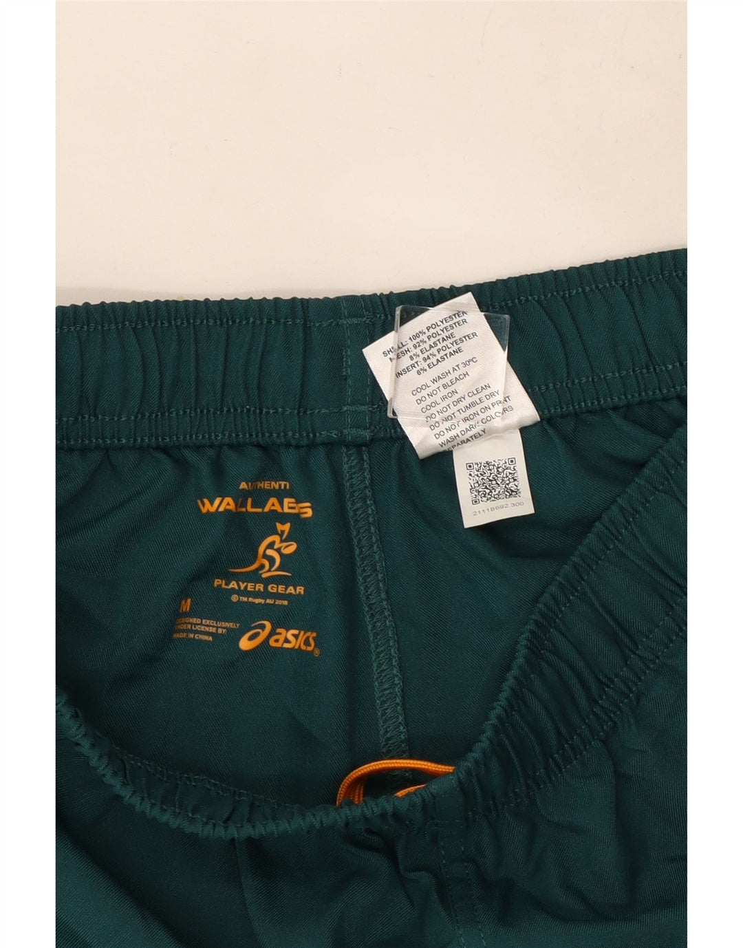 Asics Short de sport graphique Wallabies pour femme UK 12 Vert moyen Polyester
