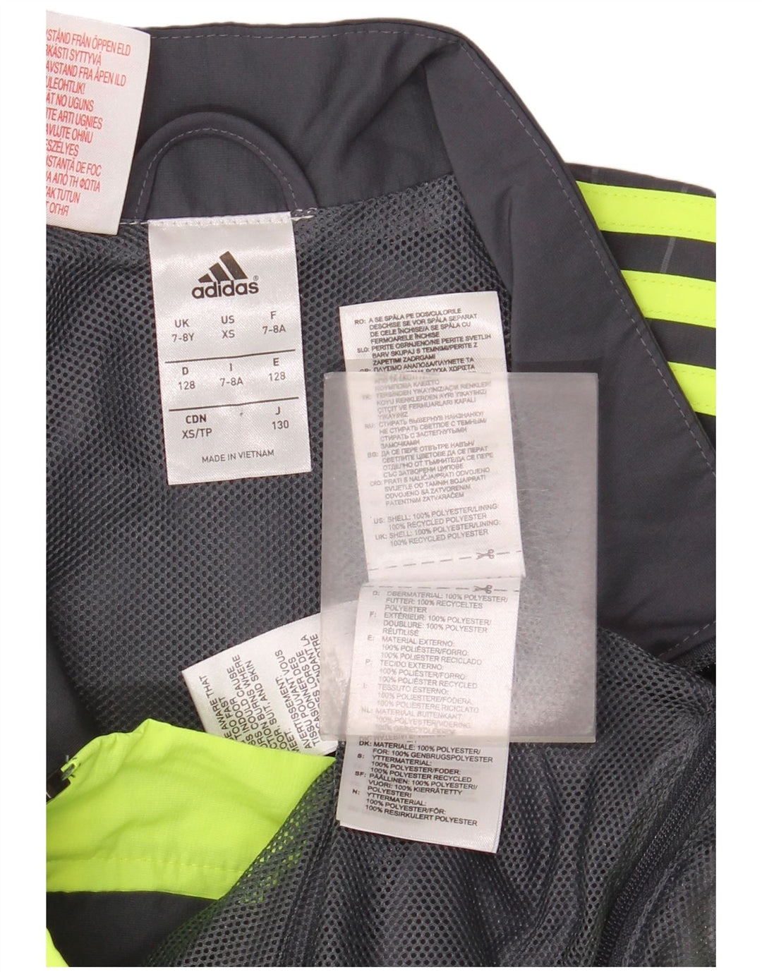 Adidas Veste de Survêtement Graphique Garçon 7-8 Ans Gris Colorblock