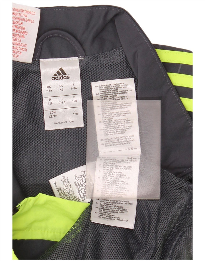 Adidas Veste de Survêtement Graphique Garçon 7-8 Ans Gris Colorblock