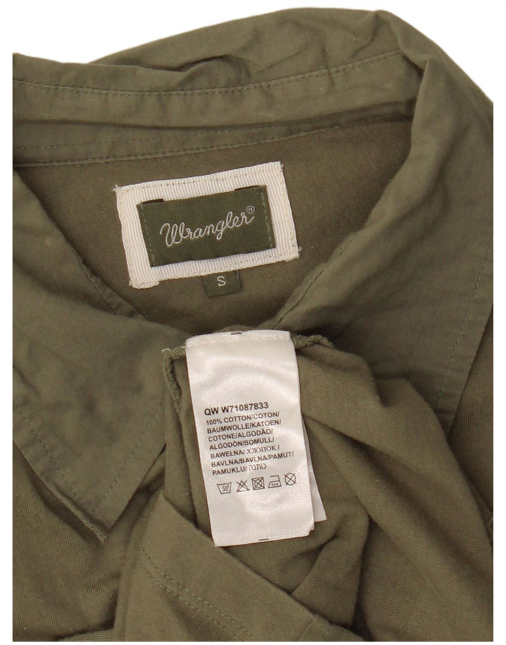 WRANGLER Chemise militaire à manches courtes pour homme Petit coton kaki
