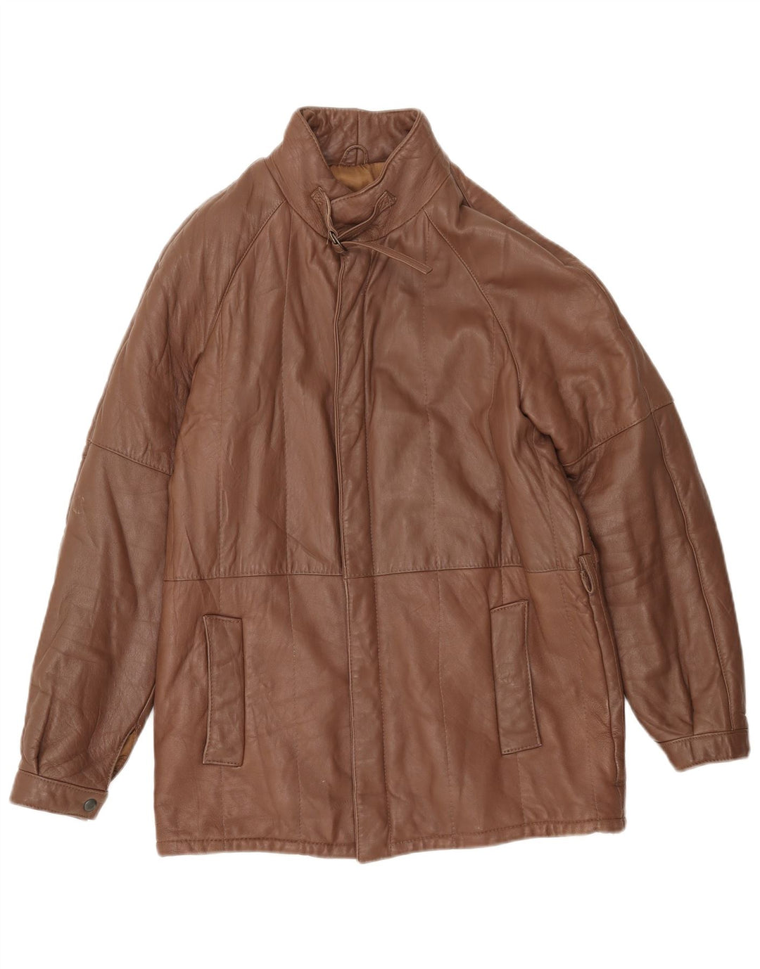 Veste en cuir homme vintage IT 48 Cuir marron moyen