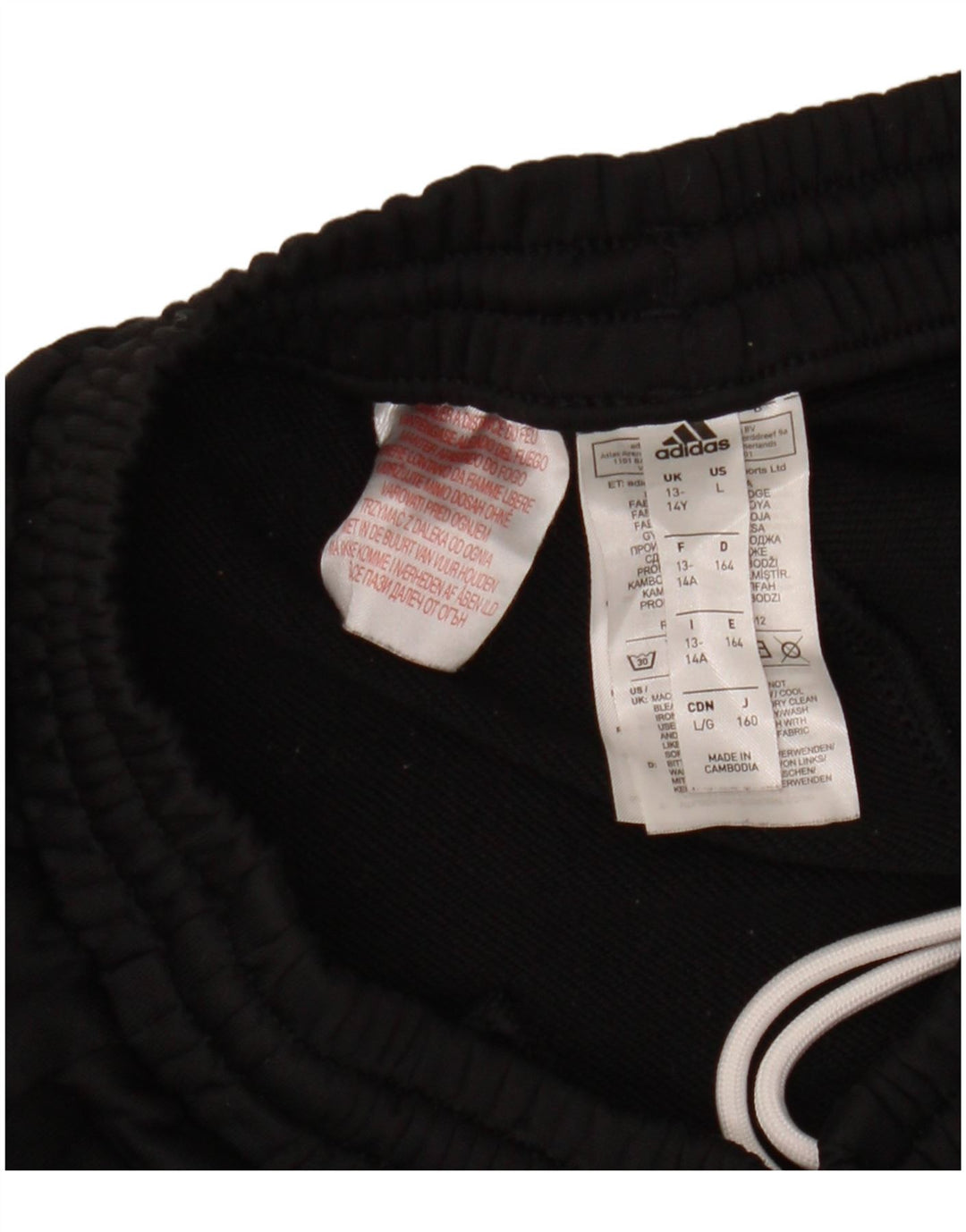Adidas Pantalon de Survêtement Garçon Joggers 13-14 ans Noir Polyester