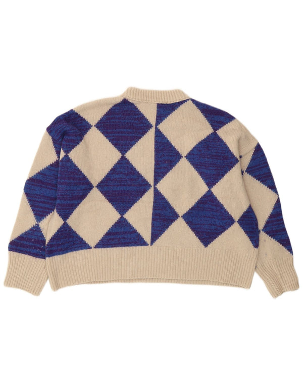 Whistle Pull court à col rond pour femme UK 10 Petite laine beige