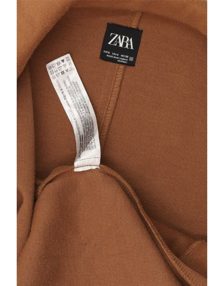 Zara Femme Manteau Oversize Ouvert UK 10 Petit Marron Polyester