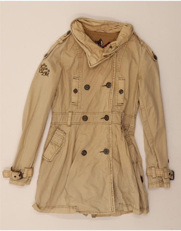 KHUJO Trench Coat Femme UK 14 Coton Beige Moyen