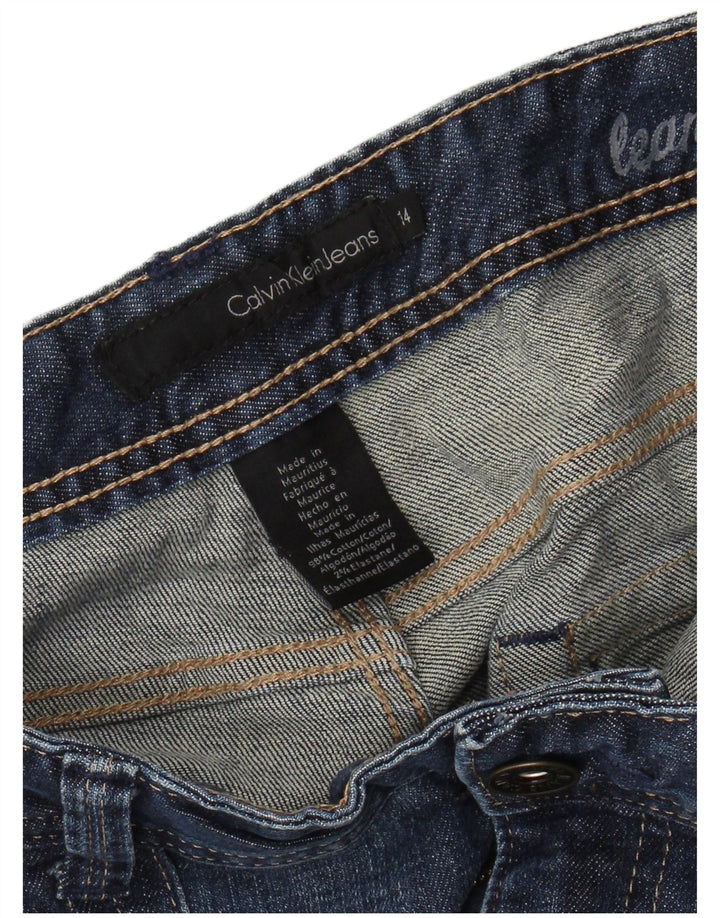 CALVIN KLEIN Jean Bootcut Femme US 14 XL W34 L31 Bleu Coton