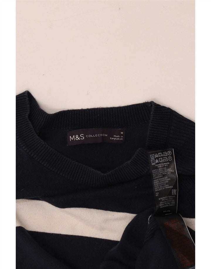 Marks & Spencer Pull col bateau pour femme UK 12 Medium Noir Rayé