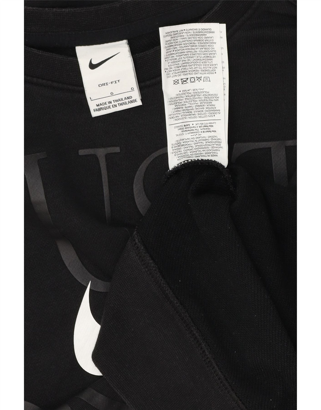 Nike Femme Dri Fit Graphic Sweat-shirt surdimensionné UK 16 Grand Noir