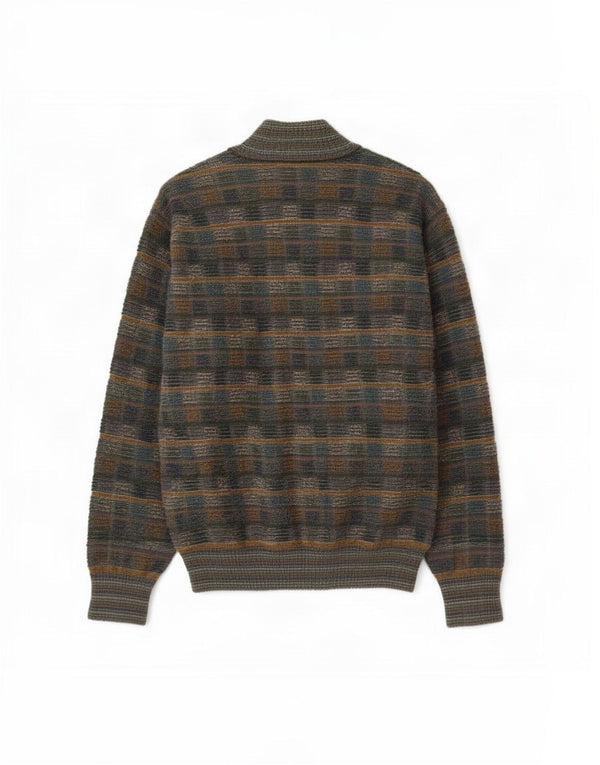 vintage Mens Réversible Cardigan Sweater IT 52 Grand Mohair Multicolore