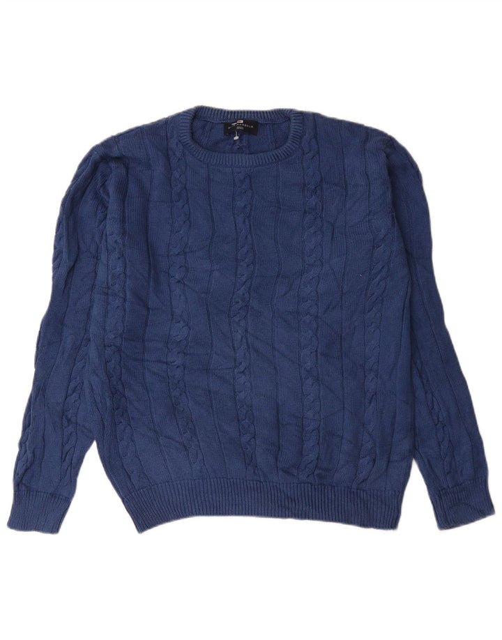 Marks & Spencer Pull à col rond Blue Harbour pour homme, petit bleu marine