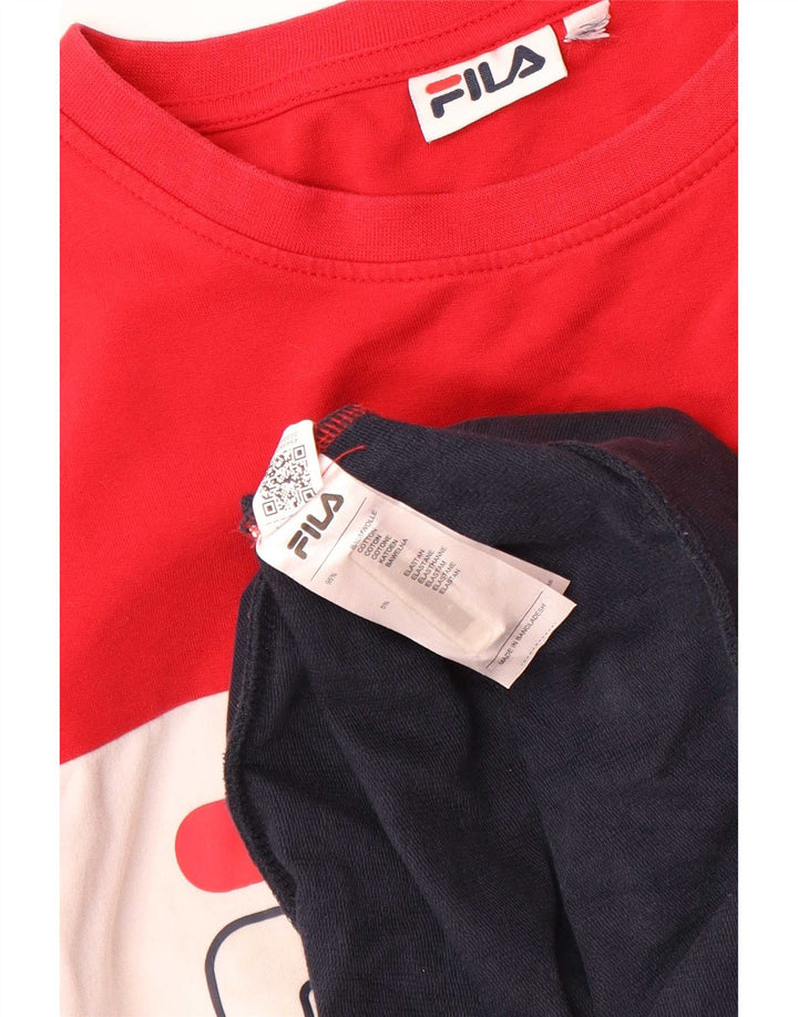 Fila Homme Graphic Sweatshirt Jumper Petit Multicolore Colourblock Coton