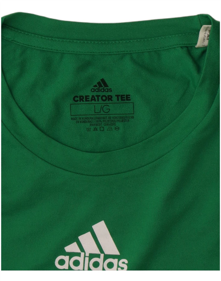 ADIDAS Climalite T-Shirt Top UK 16 Large Vert Polyester