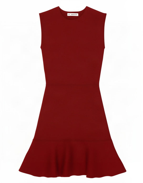 Zara Robe pull sans manches pour femme UK 8 Petite Viscose Bordeaux