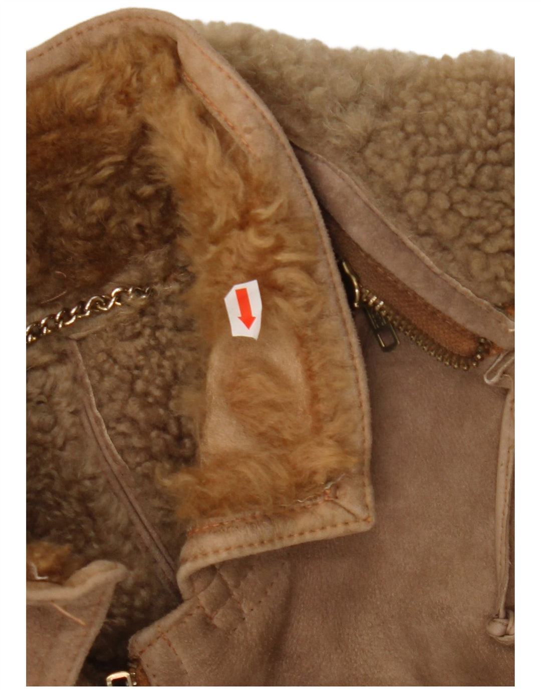 SHEARLING Manteau à capuche en peau de mouton pour femme IT 48 XL Marron