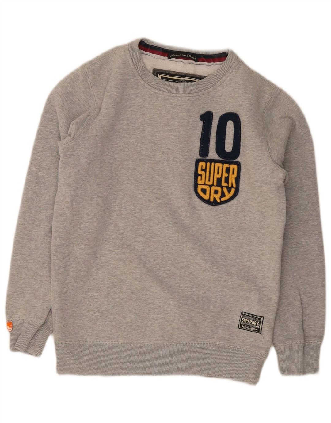 Superdry Sweat-shirt graphique en coton moucheté petit gris pour homme