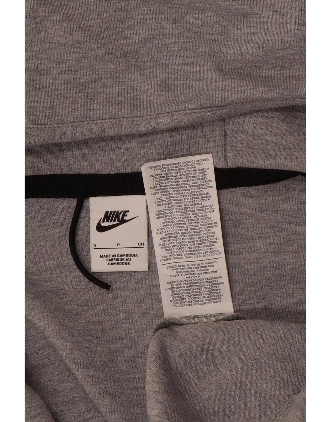 Nike Pull à capuche zippé pour homme Petit coton gris