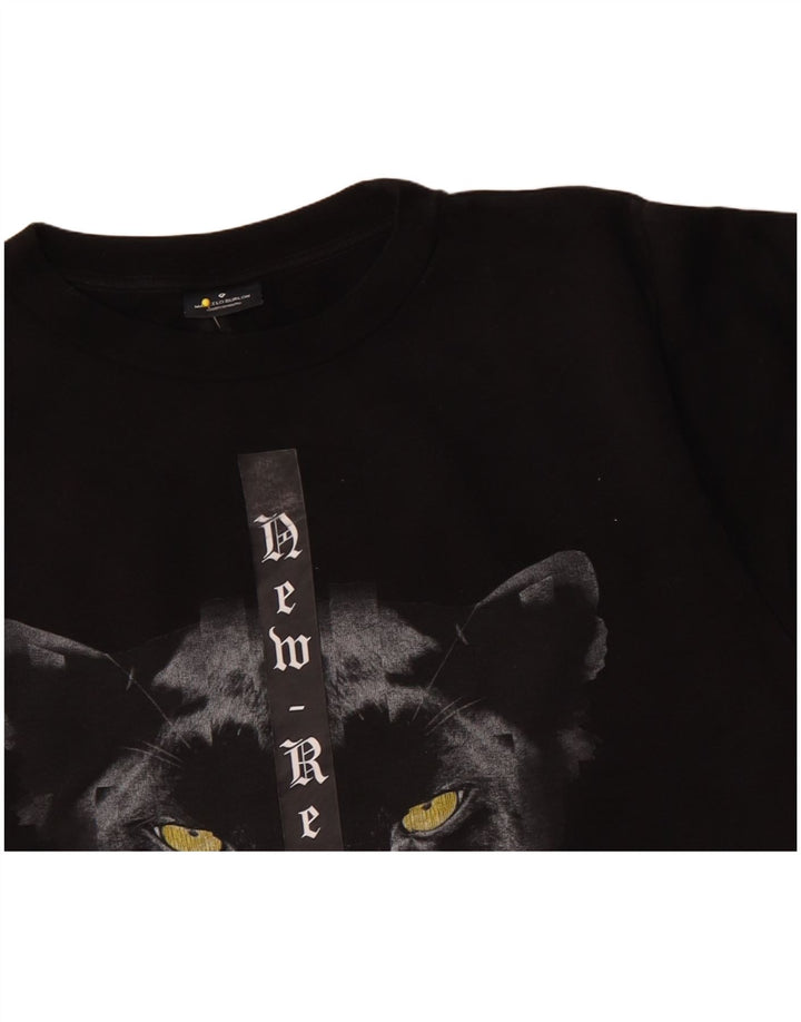 Marcelo Burlon Sweat-shirt graphique pour homme Petit coton noir