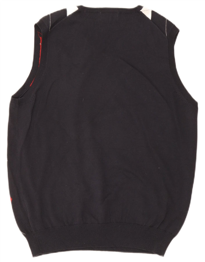 Kappa Débardeur pour homme UK 14 Medium Bleu marine Argyle/Diamond Coton