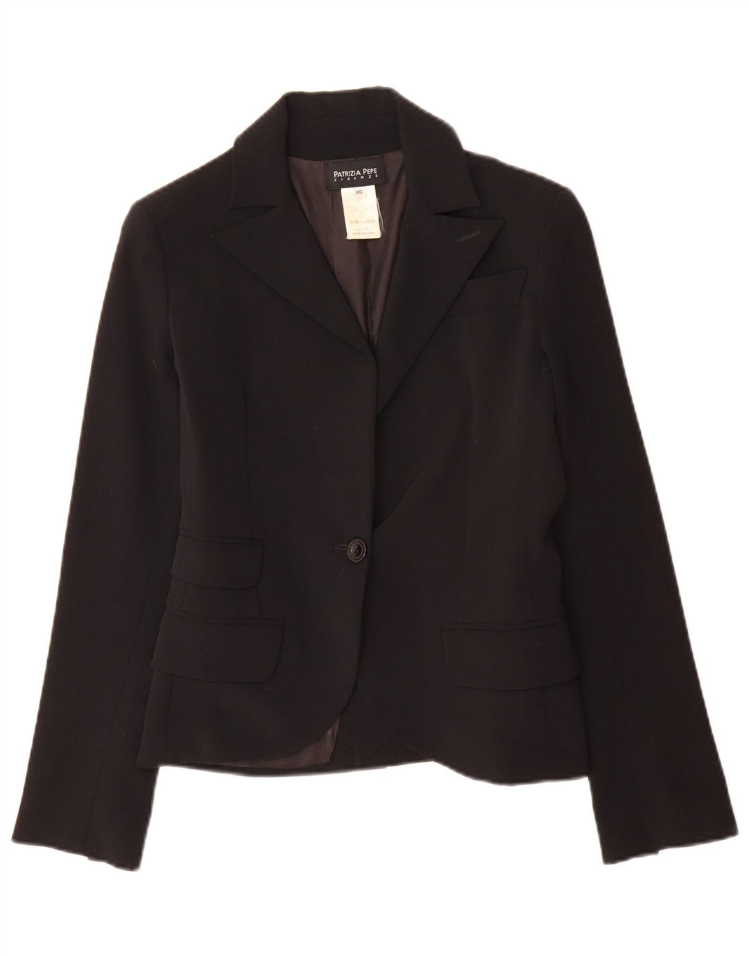 Patrizia Pepe Veste Blazer 1 Bouton Femme IT 40 Petite Laine Noire
