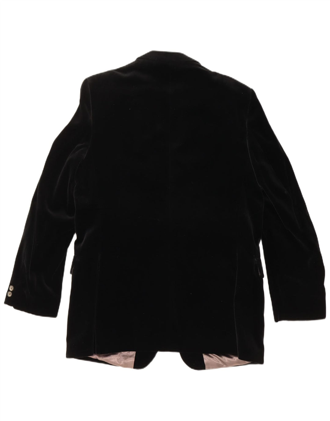 SHANNON Veste blazer en velours à 2 boutons pour homme UK 40 Large Noir