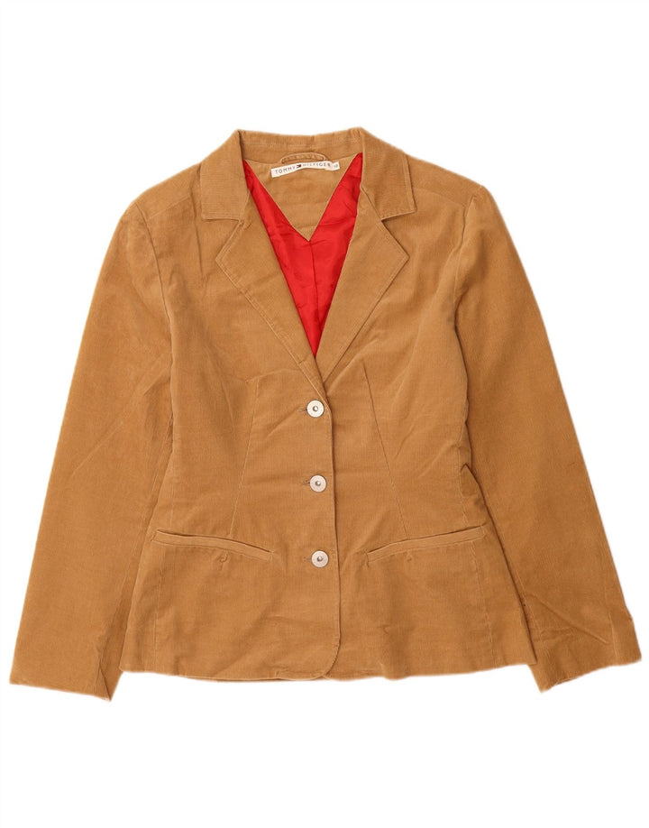 Tommy Hilfiger Veste blazer en velours côtelé à 3 boutons pour femme US 10 Large Beige