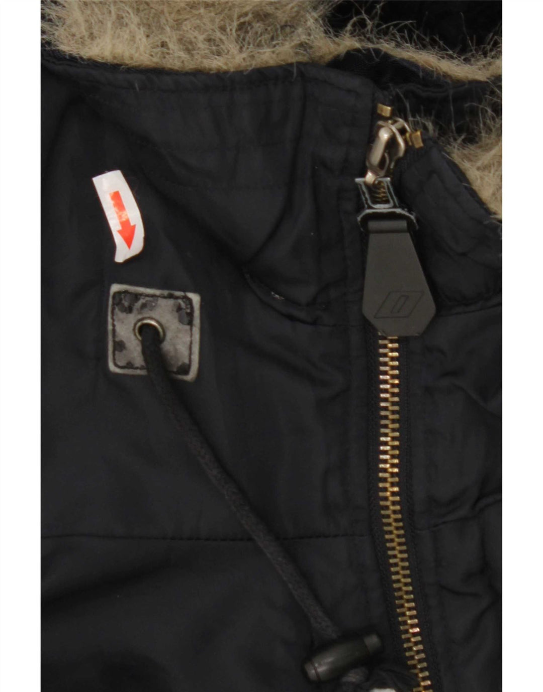 Dkny Veste bomber à capuche pour femme UK 16 Large Bleu Marine Nylon