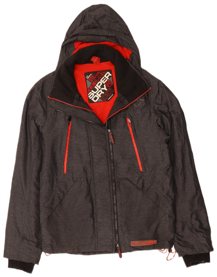 SUPERDRY Veste coupe-vent à capuche pour hommes UK 38 Gris Moyen Polyester