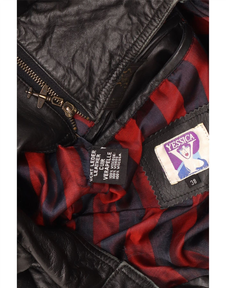 Yessica Veste de motard courte surdimensionnée pour femme EU 38 Noir moyen