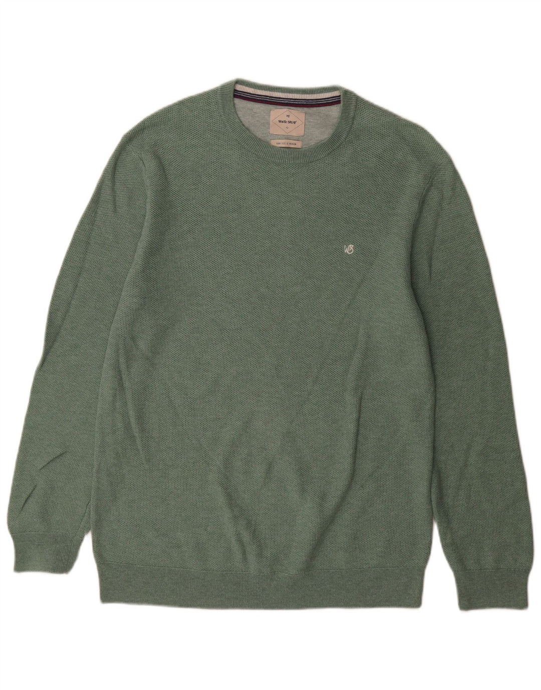 White Stuff Pull Col Ras du Cou Homme Vert Moyen Coton