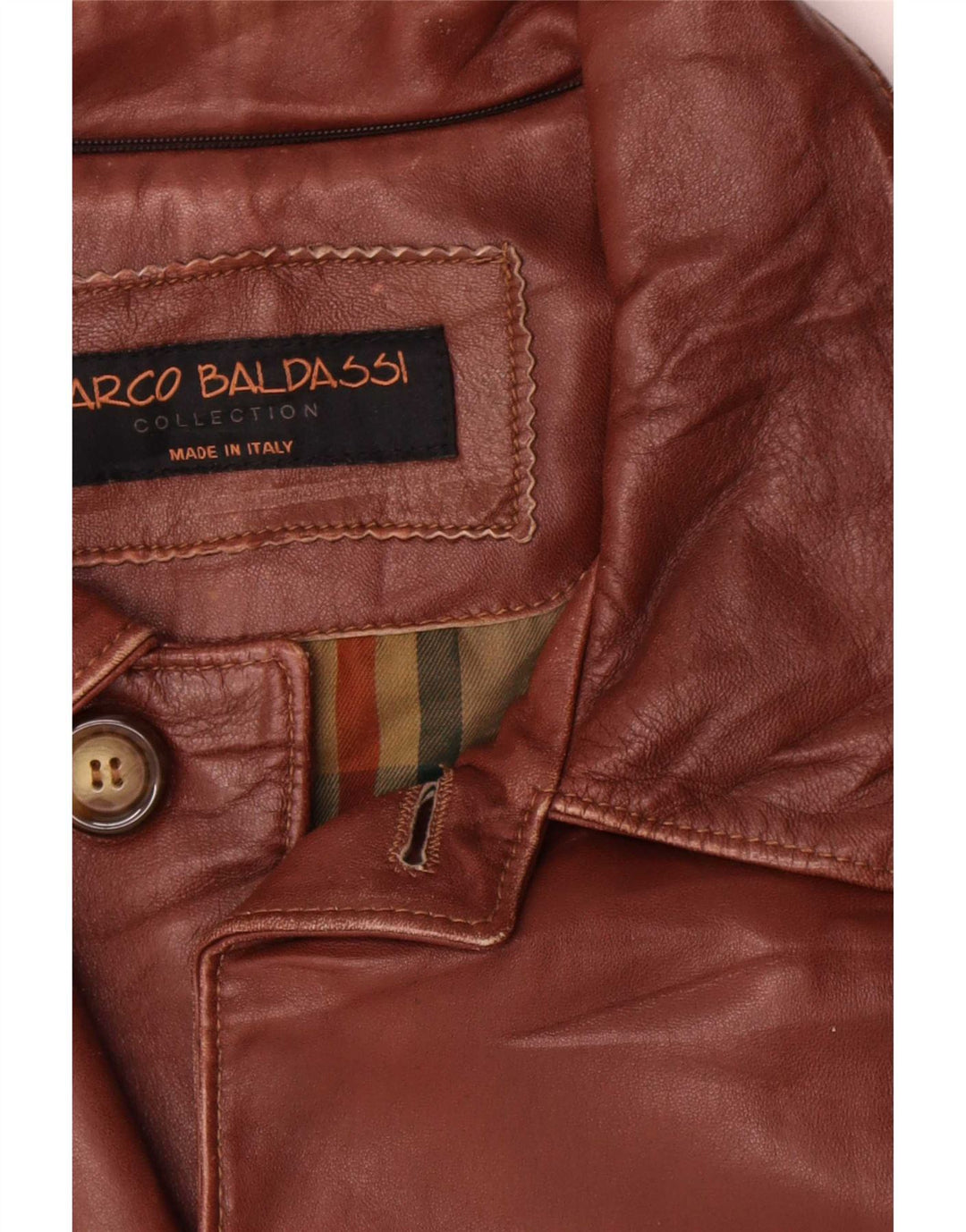 Marco Baldassari Manteau en cuir pour homme UK 42 XL Marron