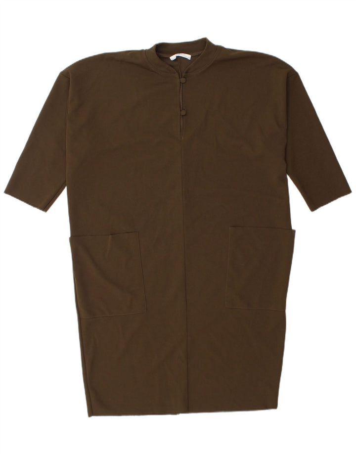 Zara Robe droite surdimensionnée pour femme UK 14 Kaki moyen