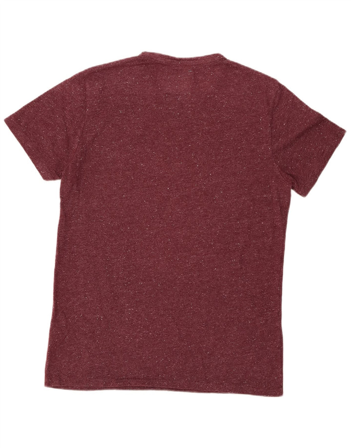 SUPERDRY T-Shirt Graphique Top XL Coton Chiné Bordeaux Homme